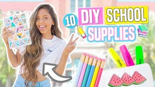 10 DIY BACK TO SCHOOL SUPPLIES Notebooks Pencil Cases amp Decor [upl. by Guglielma]