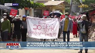 Myanmar junta blames internet blackouts on anticoup fighters [upl. by Namqul792]