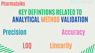 Key terms related to validation of an analytical method [upl. by Dawson648]