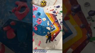 V4 White Flash shorts climbing indoorclimbing bouldering gymbouldering radioactivegelo [upl. by Chauncey]