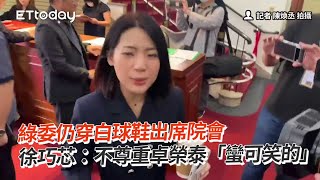 綠委仍穿白球鞋出席院會 徐巧芯：不尊重卓榮泰「蠻可笑的」 [upl. by Adnhoj]