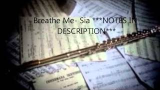 Breathe Me Sia on flute NOTES IN DESCRPITION [upl. by Koetke707]