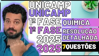 📝UNICAMP 2025 – 1ªFASE – QUÍMICA – Resolução Detalhada [upl. by Biddle212]