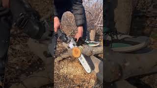 Angle grinder converted to electric chainchainsaws hardwaretools viralvideo foryou [upl. by Anomis]