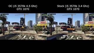 i5 3570k Stock speed vs OC i5 3570k 45 Ghz GTA 5 benchmark [upl. by Hooke]