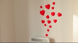 DIY How to make simple 3D heart wall decoration in 15min Wedding Valenitnes [upl. by Seidler14]