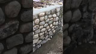 Fieldstone retaining wall [upl. by Enhpad]