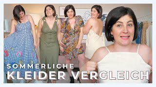 SOMMERKLEIDER GRÖßE 40 VERGLEICH  Ich teste Kleider für kurvige Frauen  kleinundkurvig [upl. by Eiffub]