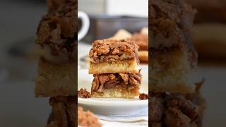 Easy to Make Pecan Pie Bars  full recipe baking pecanpie [upl. by Adnohsak]