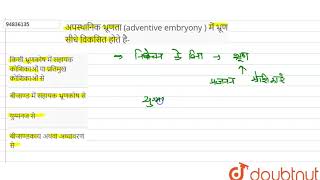 अपस्थानिक भ्रूणता adventive embryony  में भ्रूण सीधे विकसित होते है [upl. by Anirrehs328]