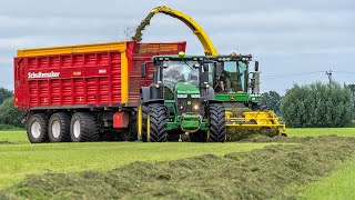 Grass silage  pitwork with 7350 ProDrive  Loonbedrijf Vroege  2021 [upl. by Josey]