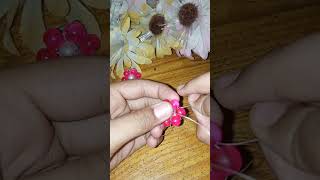 short DIY making ring use pink beads💍💗🌹 youtubeshort [upl. by Yecram639]