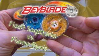 Beyblade Kampf Flash Sagittario vs Flame Byxis Hades Gate DerSpielpirat [upl. by Karr]