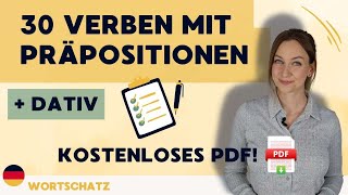 Verben mit Präpositionen  Dativ  30 Beispiele  Kostenloses PDF [upl. by Mettah87]