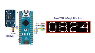 DS3231 RTC on MAX7219 4Digit Display [upl. by Perdita]