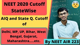 NEET 2020 Statewise Cutoff  NEET Cutoff of States of India  NEET 2020 Latest News [upl. by Aoht703]