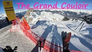 I take on the Grand Couloir and survive Just 80 gradient Hardest piste in the 3 valleys [upl. by Llertnov]