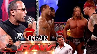 WWE RAW  August 12 2002 Full Breakdown  Takeroonie In Seattle  Rock Shuts Up HHH  8 Man Tag ME [upl. by Annaig]