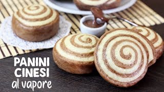 PANINI CINESI AL VAPORE SOFFICISSIMI  girelle bicolore  RICETTA SENZA FORNO [upl. by Aisinut166]