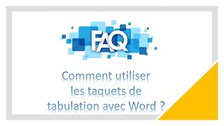 Comment utiliser les taquets de tabulation avec Word [upl. by Meerek172]