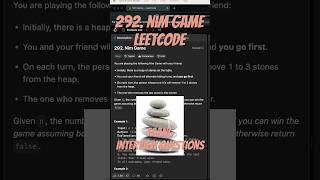 Leetcode 292  Nim Game [upl. by Aidam792]