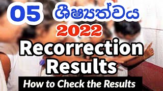 Grade 05 Scholarship Exam 2022 Re correction Results  How to Check Grade 05 Re correcton Results [upl. by Child500]