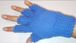 COMENZANDO A TEJER UN GUANTE SIN DEDOS  DIY HOW TO KNIT FINGERLESS GLOVES STEP BY STEP [upl. by Esteban]