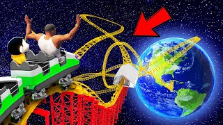 SHINCHAN AND FRANKLIN TRIED 1 VS 1 MILLION GIANT ROLLER COASTER FROM SPACE IN GTA 5 [upl. by Cid]