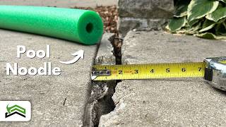 How To Fix A Large Crack In A Concrete Sidewalk  Surprising Results [upl. by Warfourd]