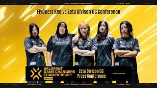 Zeta Division GC vs FlyQuest ZETA VCT Game Changers Berlin Post Match Interview  vctgamechangers [upl. by Gotthard]