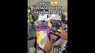 vintage lakers chalkline satin jacket madeinusa fleamarket destroyed thrift thrifting nba [upl. by Madian]