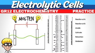 Electrochemistry Gr 12  Electrolysis practice [upl. by Lehcim]