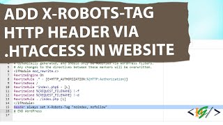 How to Add XRobotsTag HTTP Header using htaccess file in Website  WordPress  PHP [upl. by Ajam134]