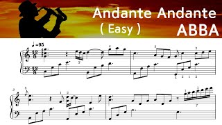 Andante Andante Easy Piano Sheet Music  ABBA  by SangHeart Play [upl. by Cosmo58]