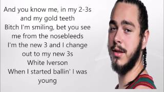 White Iverson  Post Malone  Lyric Video [upl. by Enilaf]