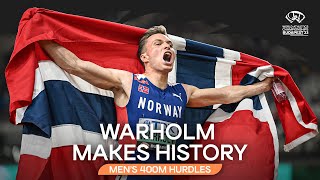 🇳🇴s Warholm wins historic 3rd 400m hurdles gold  World Athletics Championships Budapest 23 [upl. by Eusadnilem130]