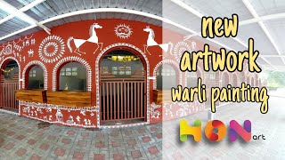 Biggest warli painting art on wall  warlipainting warlipaintingart warliart [upl. by Magavern]