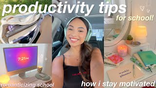 HOW I STAY PRODUCTIVEMOTIVATED FOR SCHOOL 📚 my tips and productivity hacks [upl. by Roslyn158]