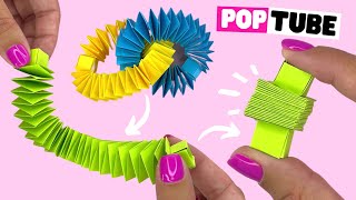 How to make paper POP TUBE easy origami fidget toy [upl. by Derwood]