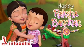 Rakhi baandhna Raksha Bandhan kya tyohar  Hindi Rhymes for Children  Infobells [upl. by Eita]