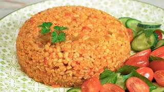 Turkish BULGUR PILAF  Superfood Dinner  Bulgur Wheat PILAVI with TOMATOES Recipe by Always Yummy [upl. by Ratcliff501]