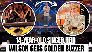 14YearOld Singer Reid Wilson Gets Golden Buzzer and Leaves Everyone Ecstatic foryou [upl. by Atims]