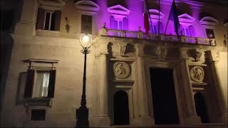 Facciata Montecitorio illuminata di viola per Giornata mondiale Alzheimer [upl. by Fredkin]