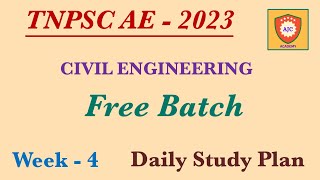 TNPSC AE  2023Study PlanWeek  4Civil Engineering [upl. by Russ33]