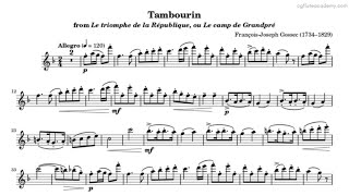 FrançoisJoseph Gossec  Tambourin ♩ 110 Moderate Piano Accompaniment [upl. by Rosenberger495]