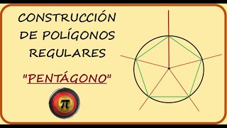 TRAZO  CONSTRUCCIÓN DE UN PENTÁGONO POLÍGONO REULAR INSCRITO CON COMPÁS Y TRANSPORTADOR [upl. by Millwater]