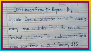 100 Words Essay On Republic Day  Essay On Republic Day  Republic Day Essay  Essay On 26 January l [upl. by Annodal]