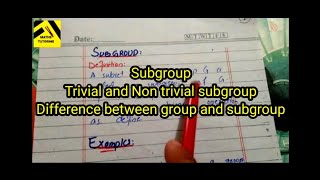 SubgroupTrivial and non trivial subgroup ExamplesGroup theorypart 5 [upl. by Lothaire]