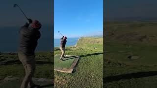 BRIDPORT amp WEST BAY  Beautiful par 3 130 yds down what club are you hitting golf golfer fyp [upl. by Ardnasxela983]