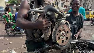 Street mechanics in Africa have a tough job [upl. by Heydon266]